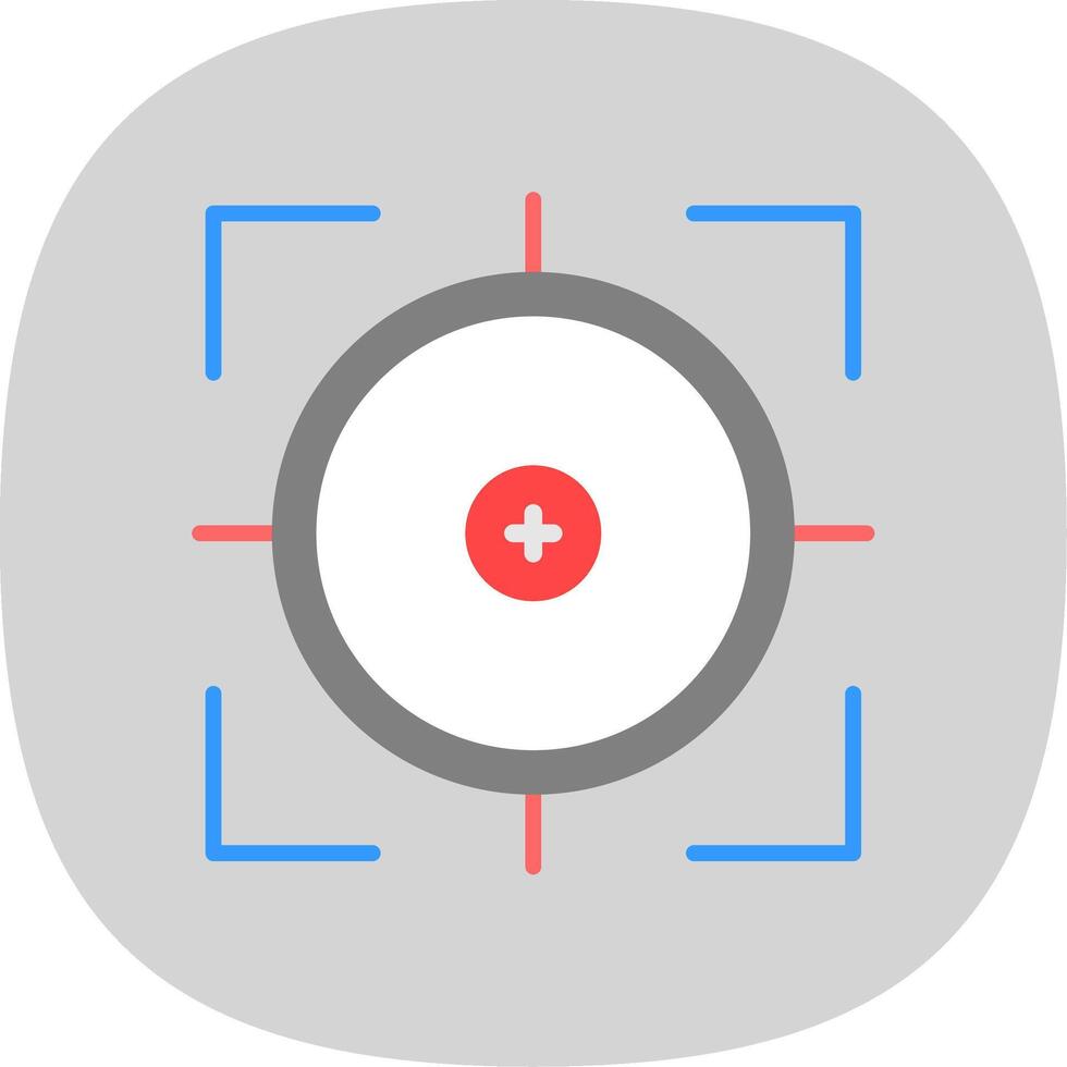 Scope Flat Curve Icon Design vector