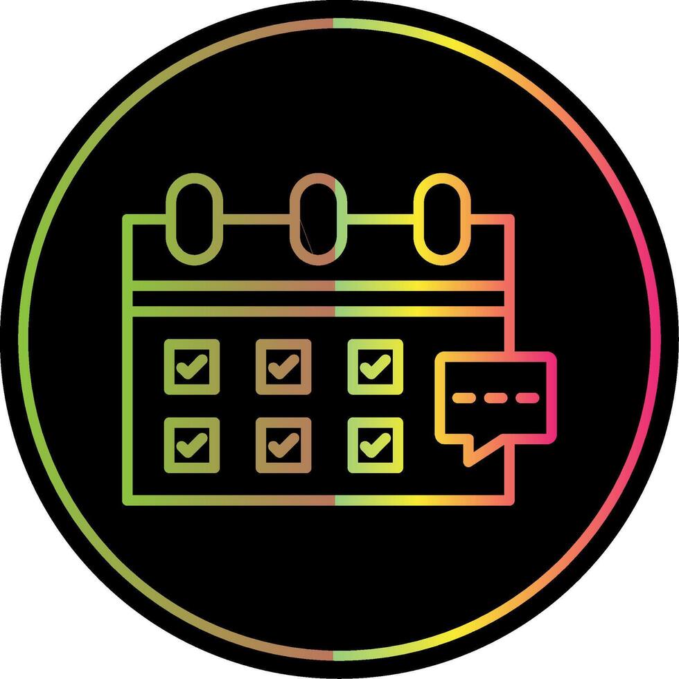 Calendar Line Gradient Due Color Icon Design vector