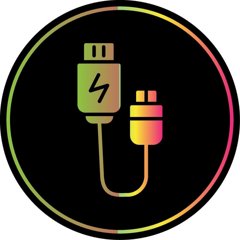 Usb Connection Glyph Due Color Icon Design vector