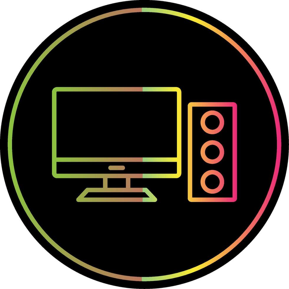 Desktop Computer Line Gradient Due Color Icon Design vector