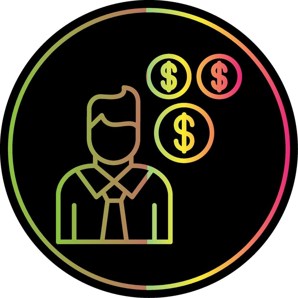Sales Manager Line Gradient Due Color Icon Design vector
