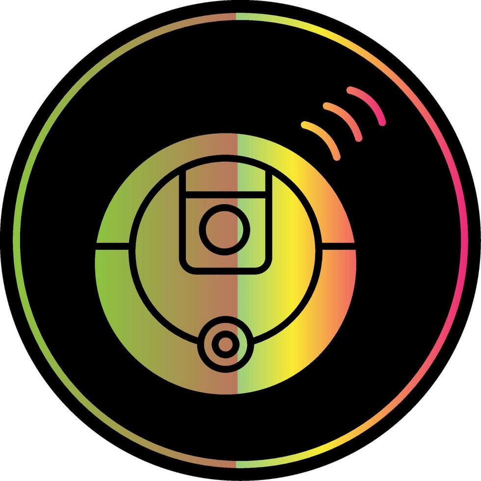 Robot Vacuum Cleaner Glyph Due Color Icon Design vector