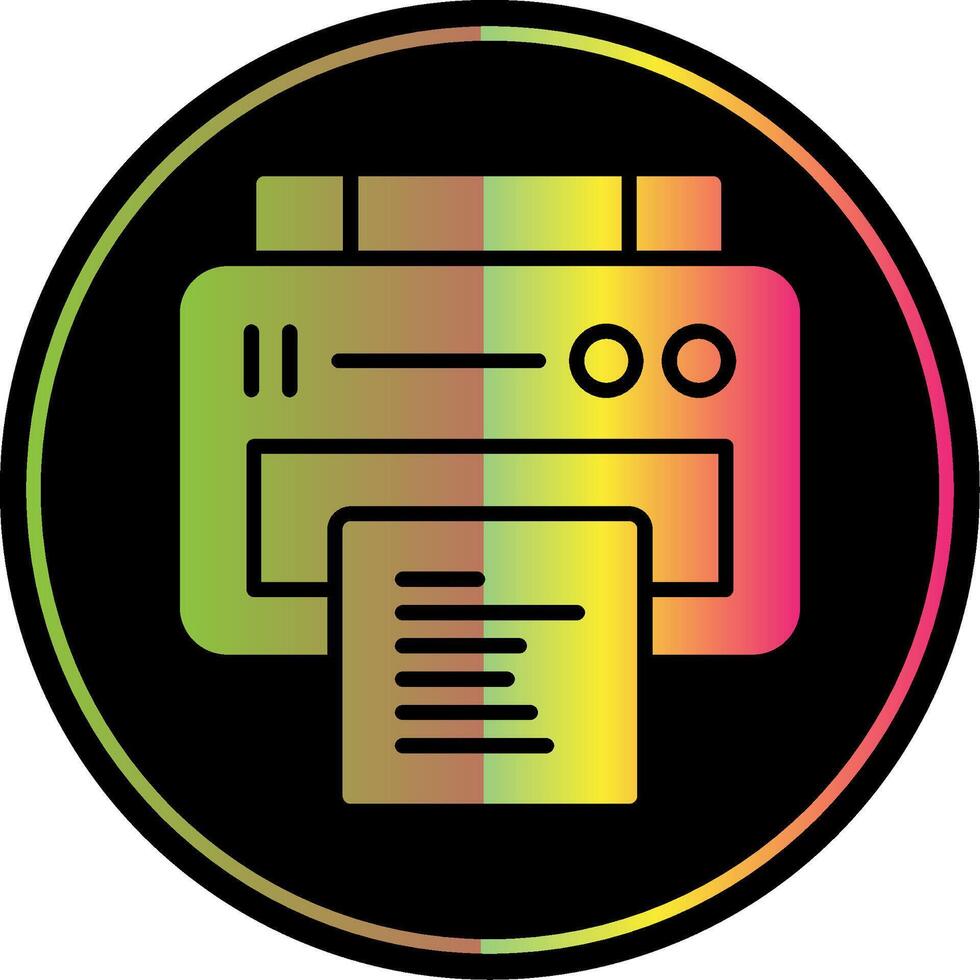 Printing Glyph Due Color Icon Design vector
