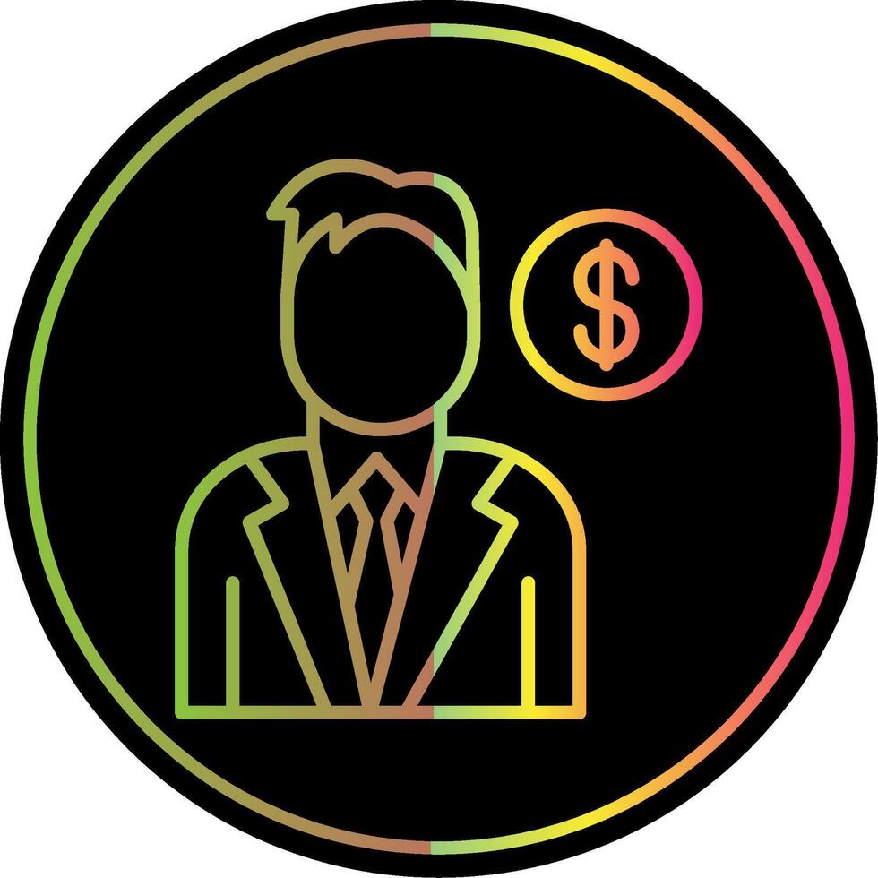 Marketer Line Gradient Due Color Icon Design vector