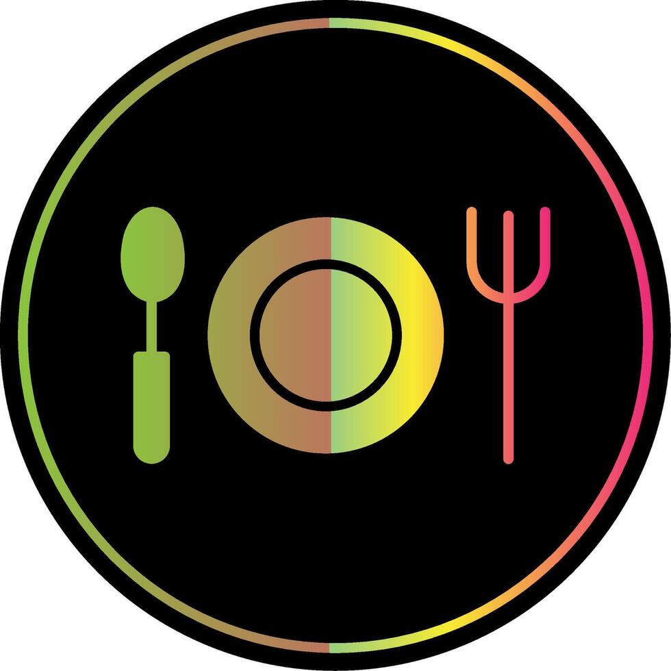 Plates Glyph Due Color Icon Design vector