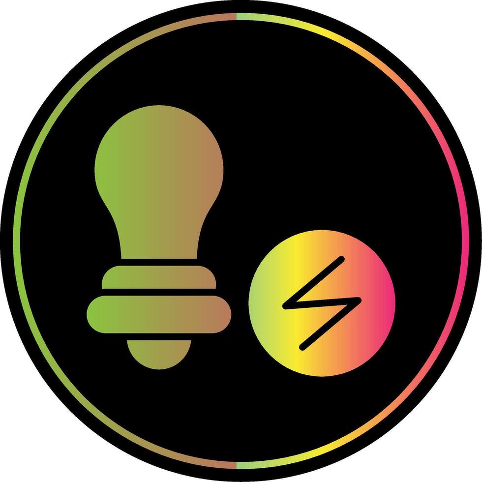 Energy Saving Glyph Due Color Icon Design vector