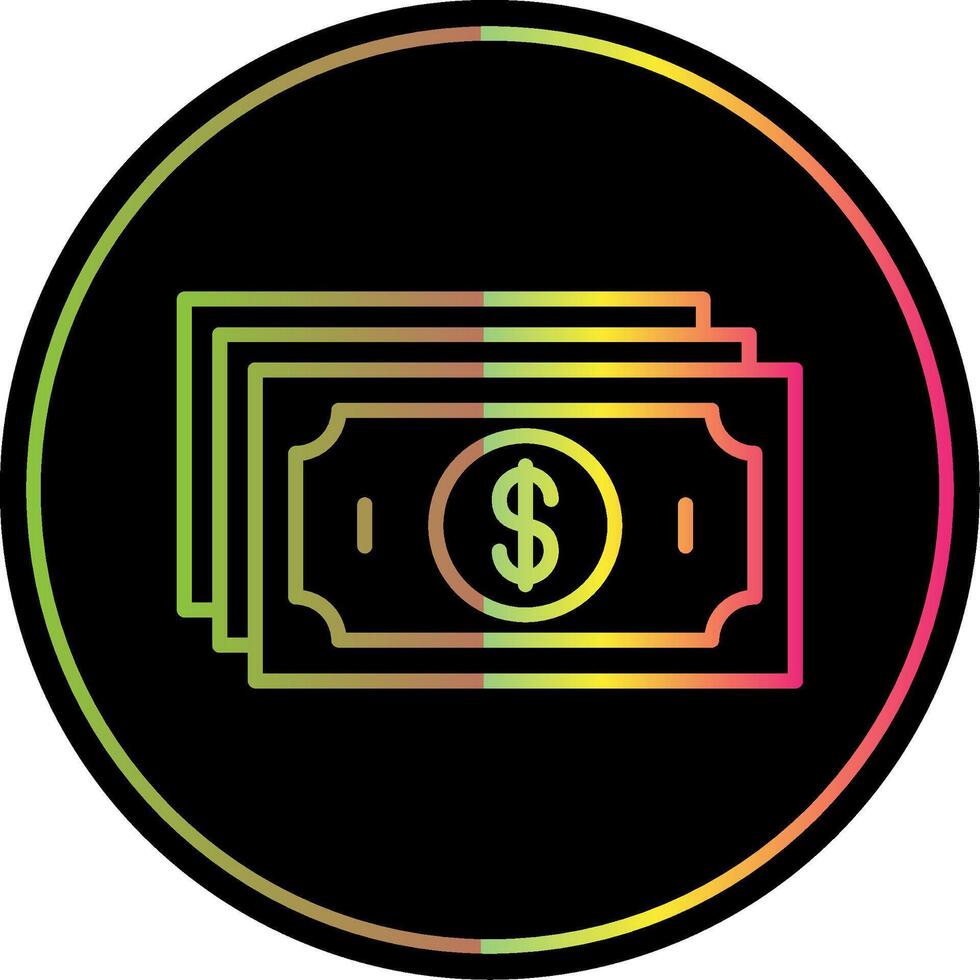 Cash Line Gradient Due Color Icon Design vector