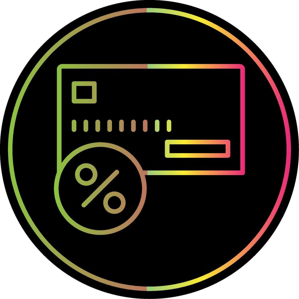 Discount Card Line Gradient Due Color Icon Design vector