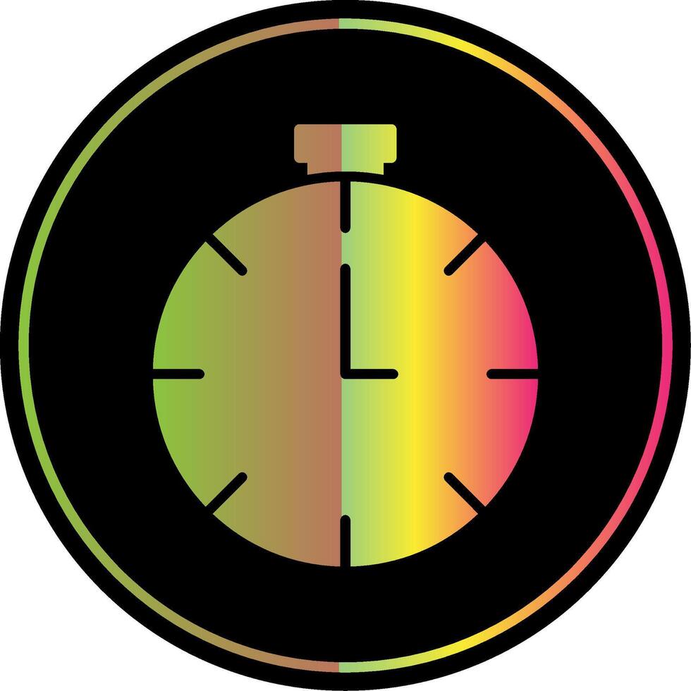 Timer Glyph Due Color Icon Design vector