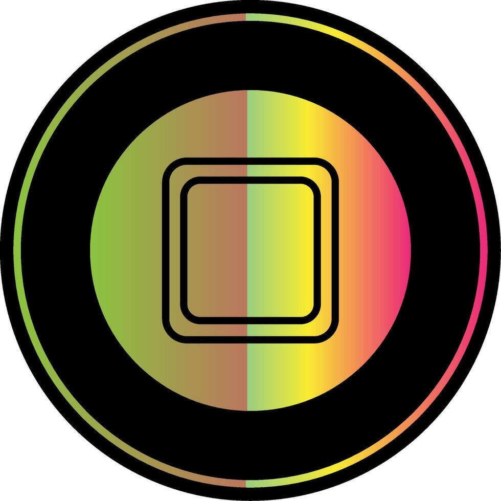 Stop Button Glyph Due Color Icon Design vector