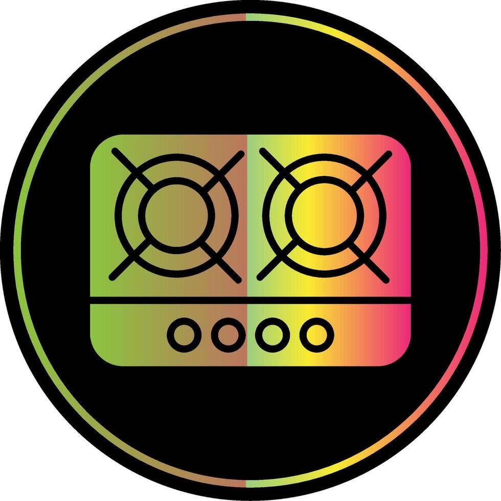 Hob Glyph Due Color Icon Design vector