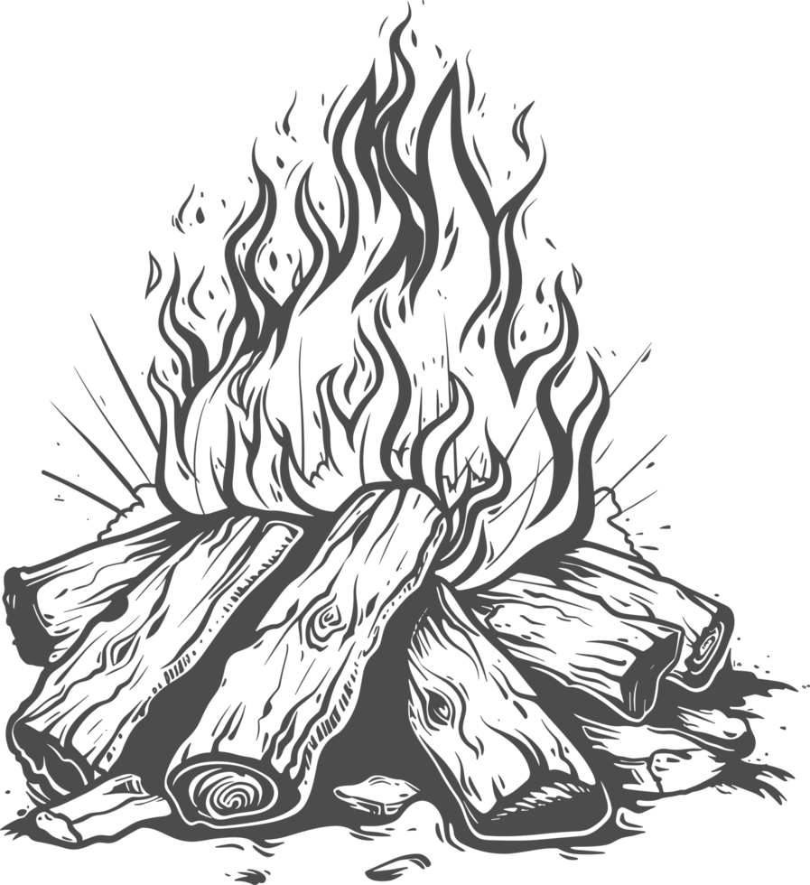 Camp fire clipart design illustration png