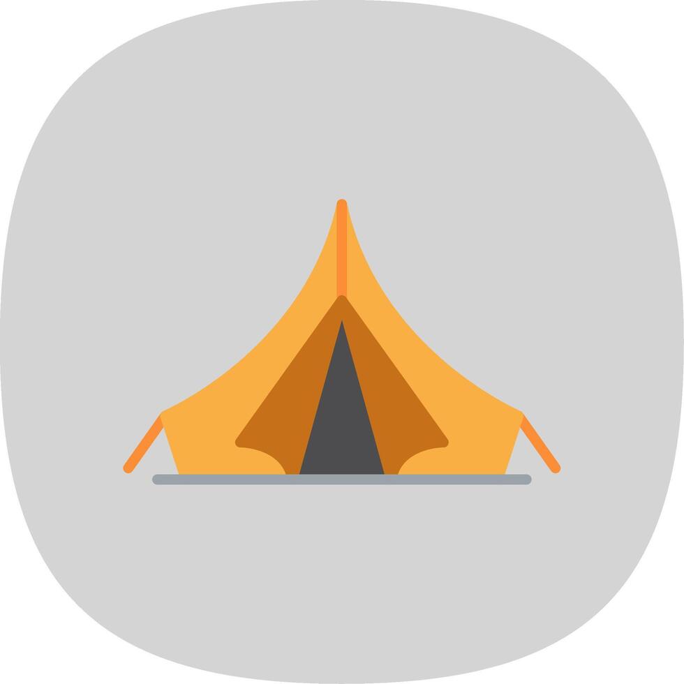 Tent Flat Curve Icon Design vector