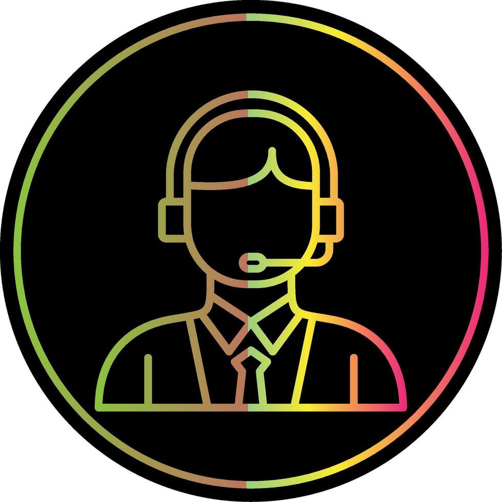 Customer Service Line Gradient Due Color Icon Design vector