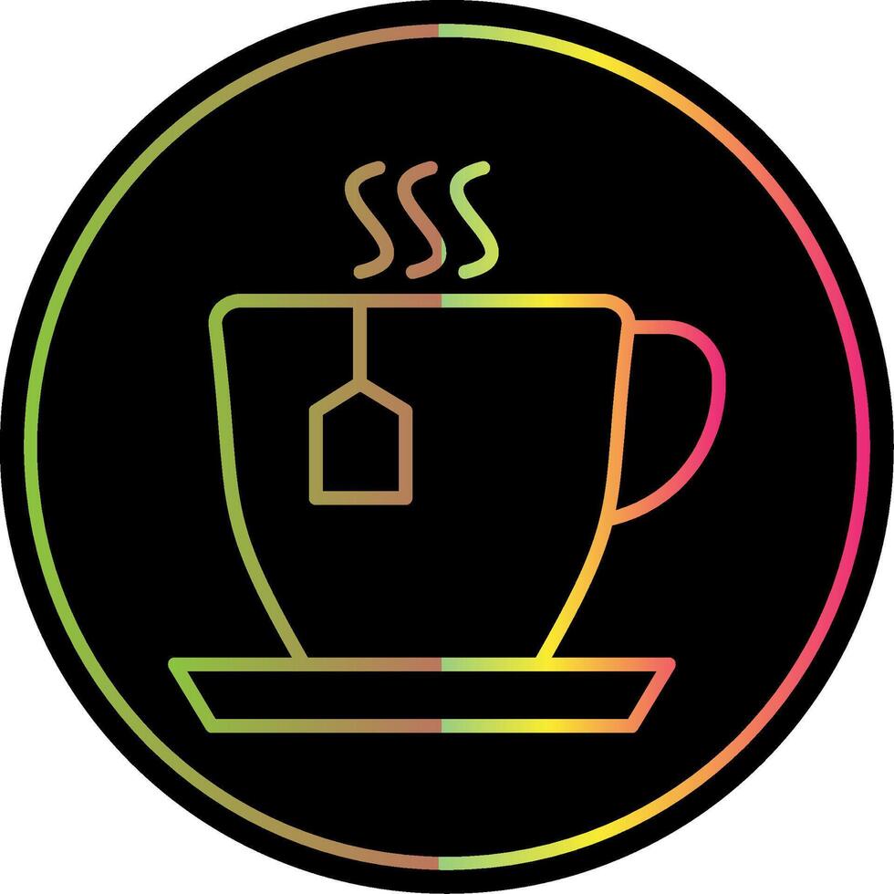 Cup Of Tea Line Gradient Due Color Icon Design vector