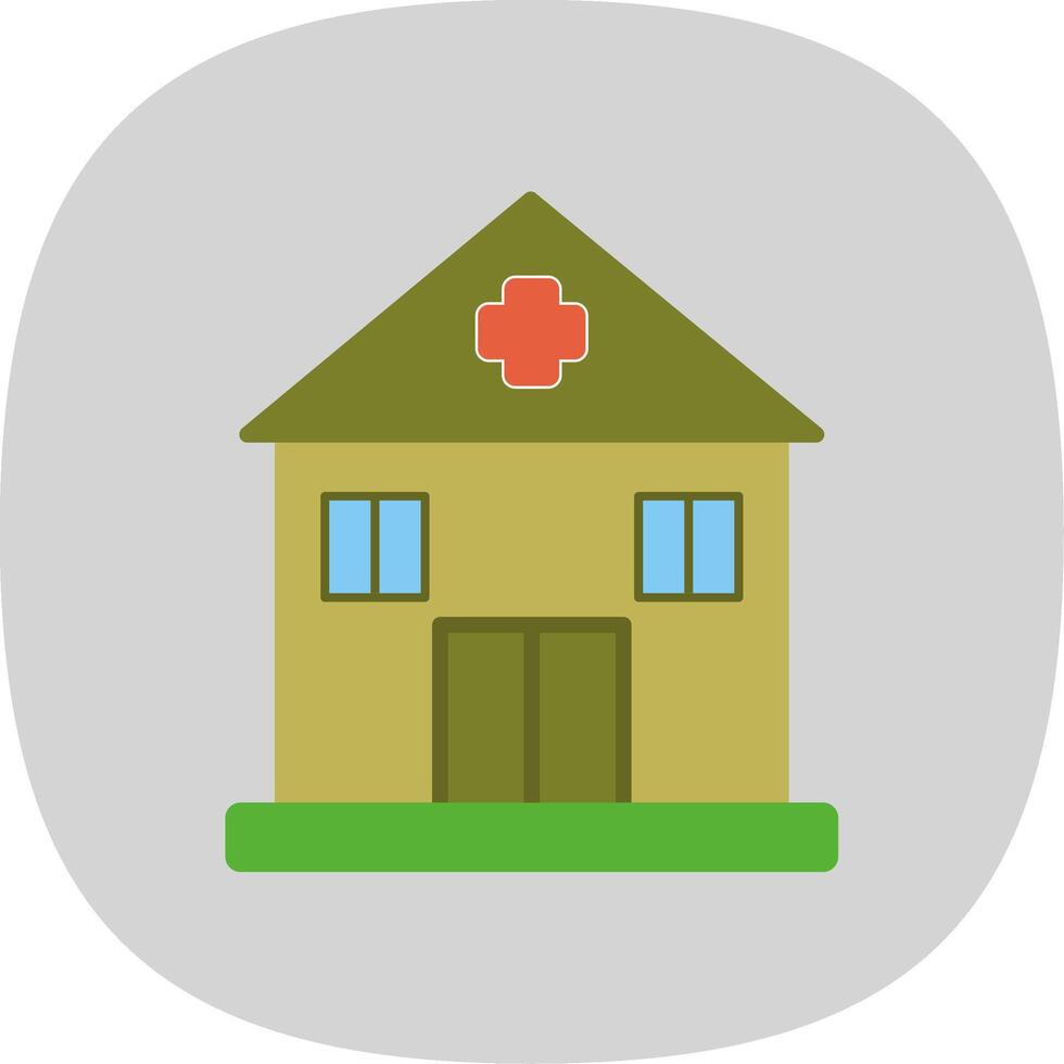 Building Flat Curve Icon Design vector