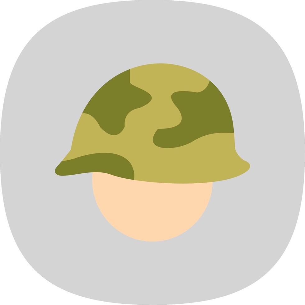 Helmet Flat Curve Icon Design vector