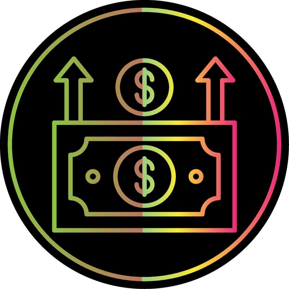 Money Growth Line Gradient Due Color Icon Design vector