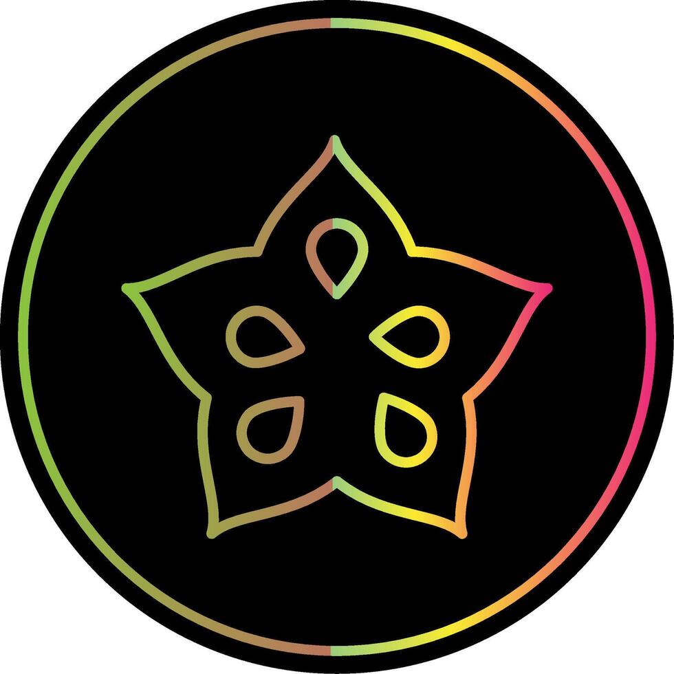 Star Fruit Line Gradient Due Color Icon Design vector