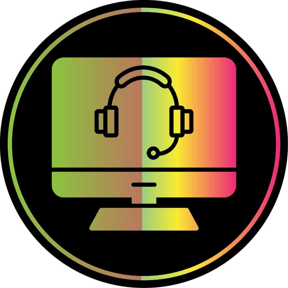 Computer Glyph Due Color Icon Design vector