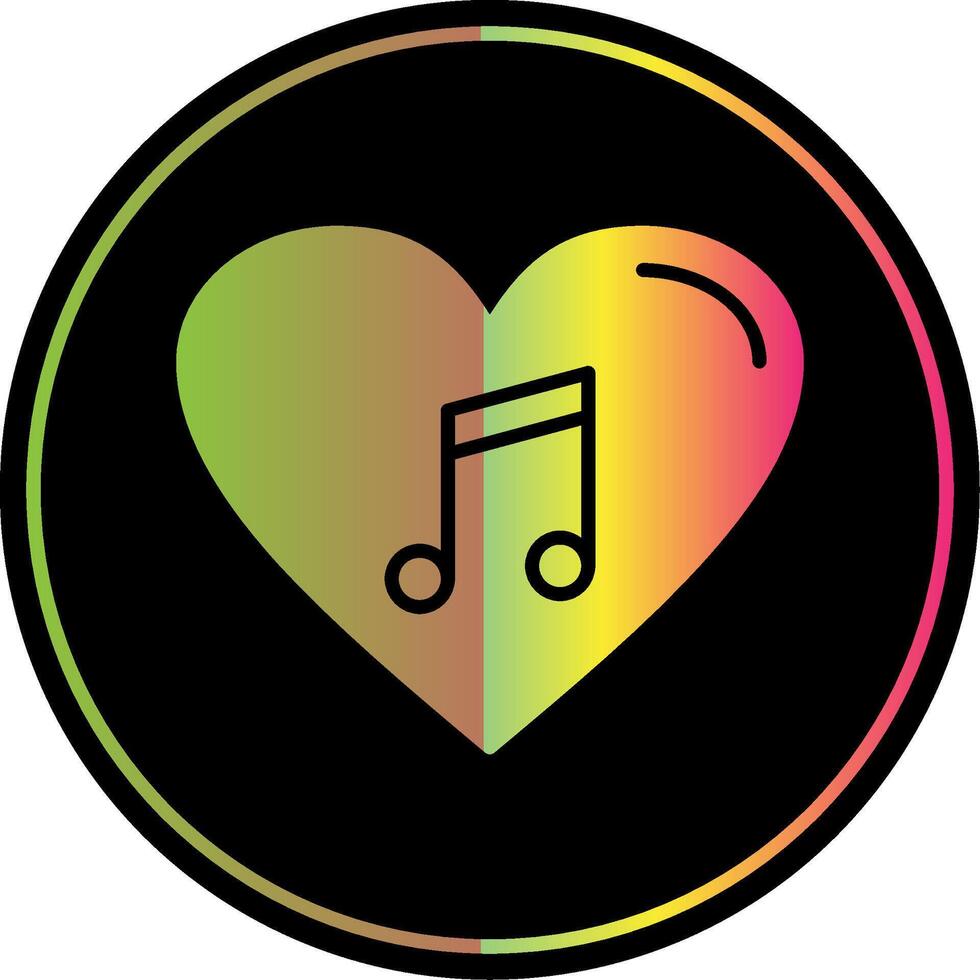 Heart Glyph Due Color Icon Design vector