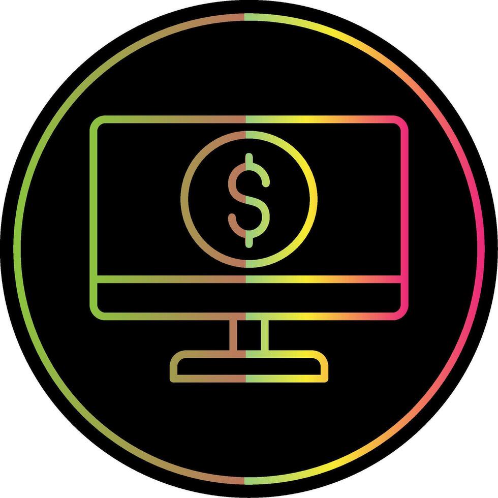 Finance Line Gradient Due Color Icon Design vector