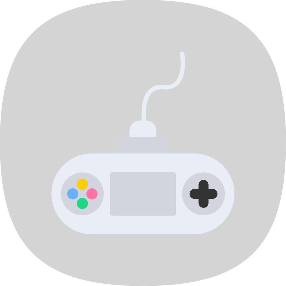 Console Flat Curve Icon Design vector