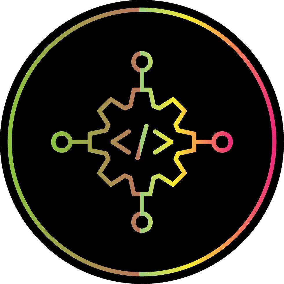 Code Management Line Gradient Due Color Icon Design vector