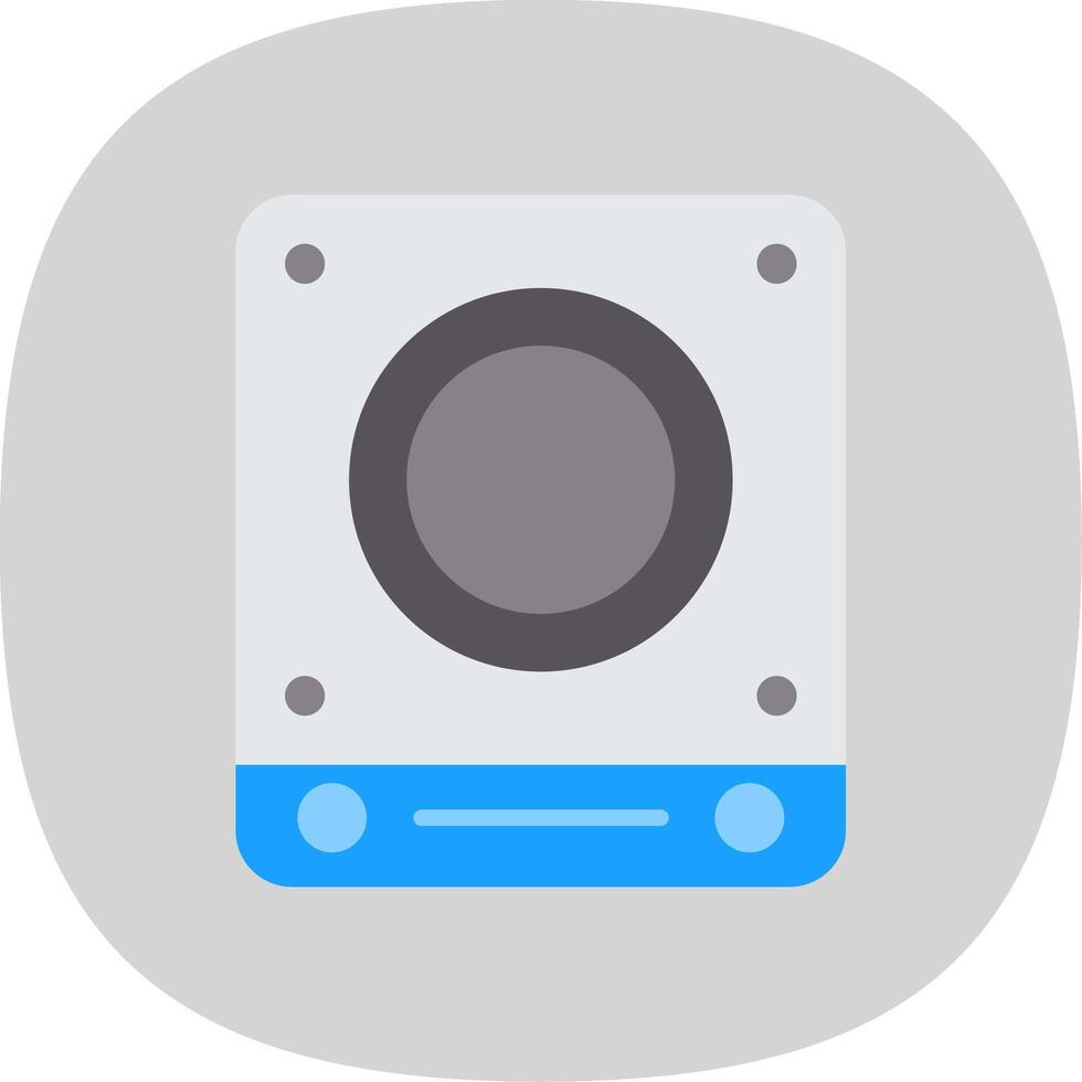 Induction Stove Flat Curve Icon Design vector