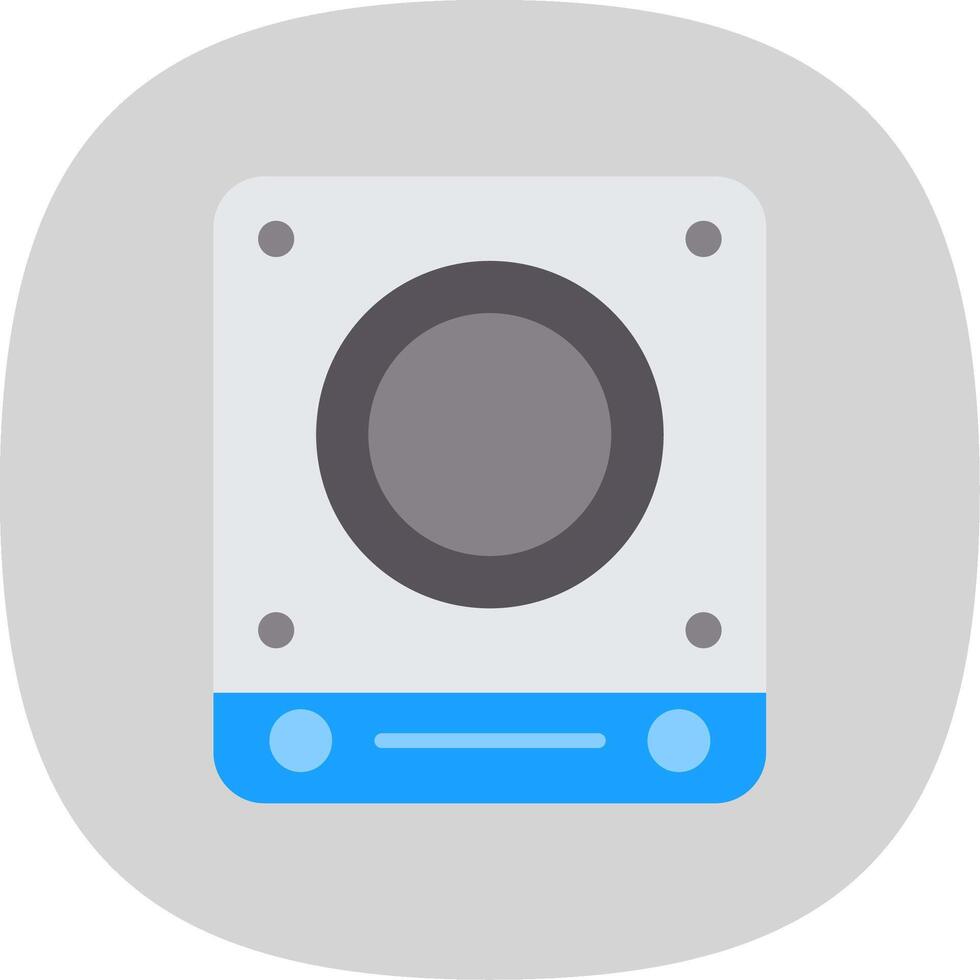Induction Stove Flat Curve Icon Design vector