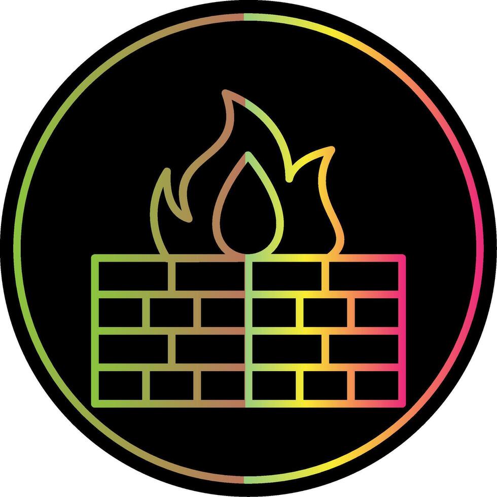 Firewall Line Gradient Due Color Icon Design vector
