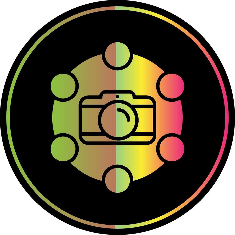 Camera Glyph Due Color Icon Design vector
