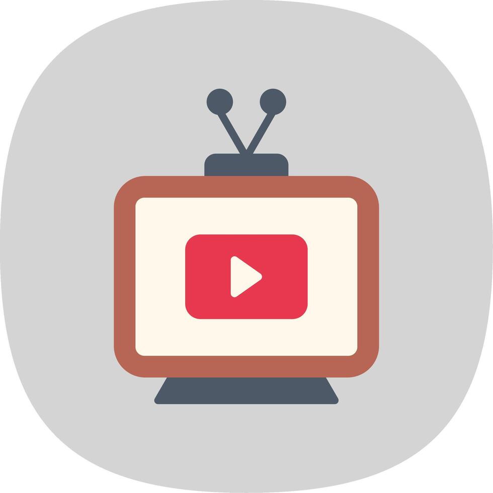 Television Flat Curve Icon Design vector