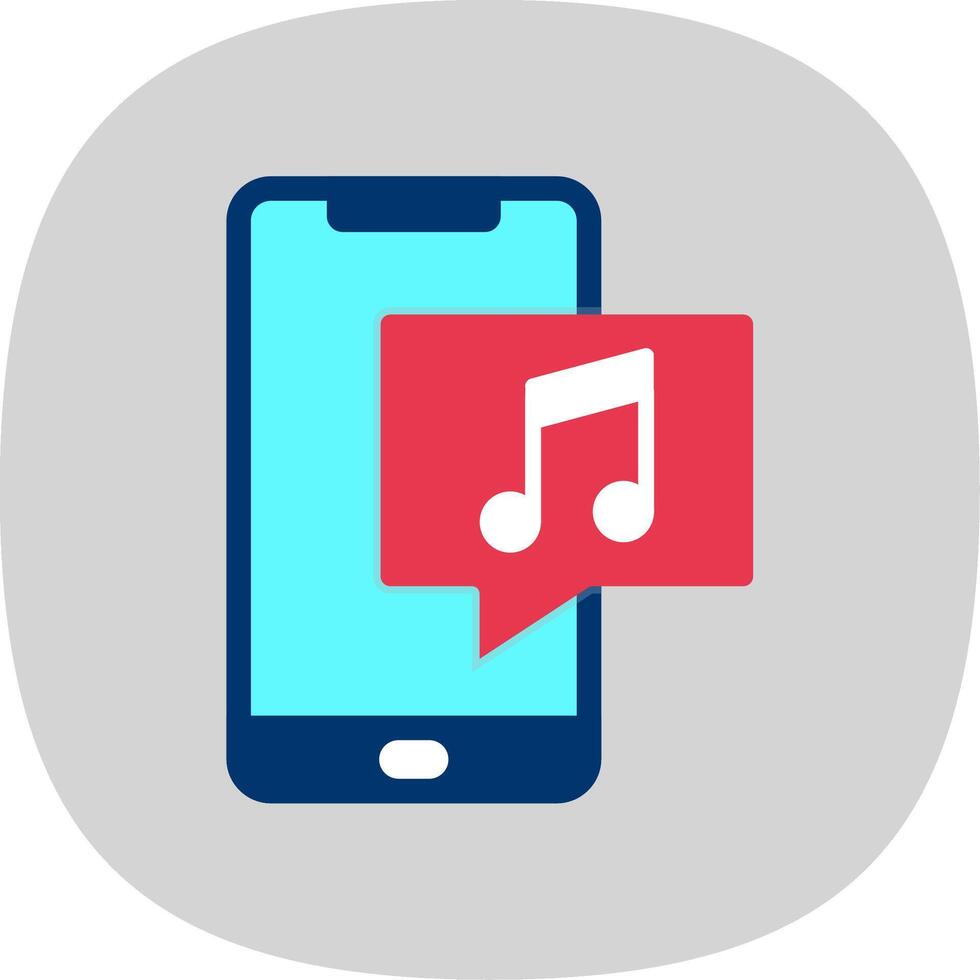 Mobile Flat Curve Icon Design vector