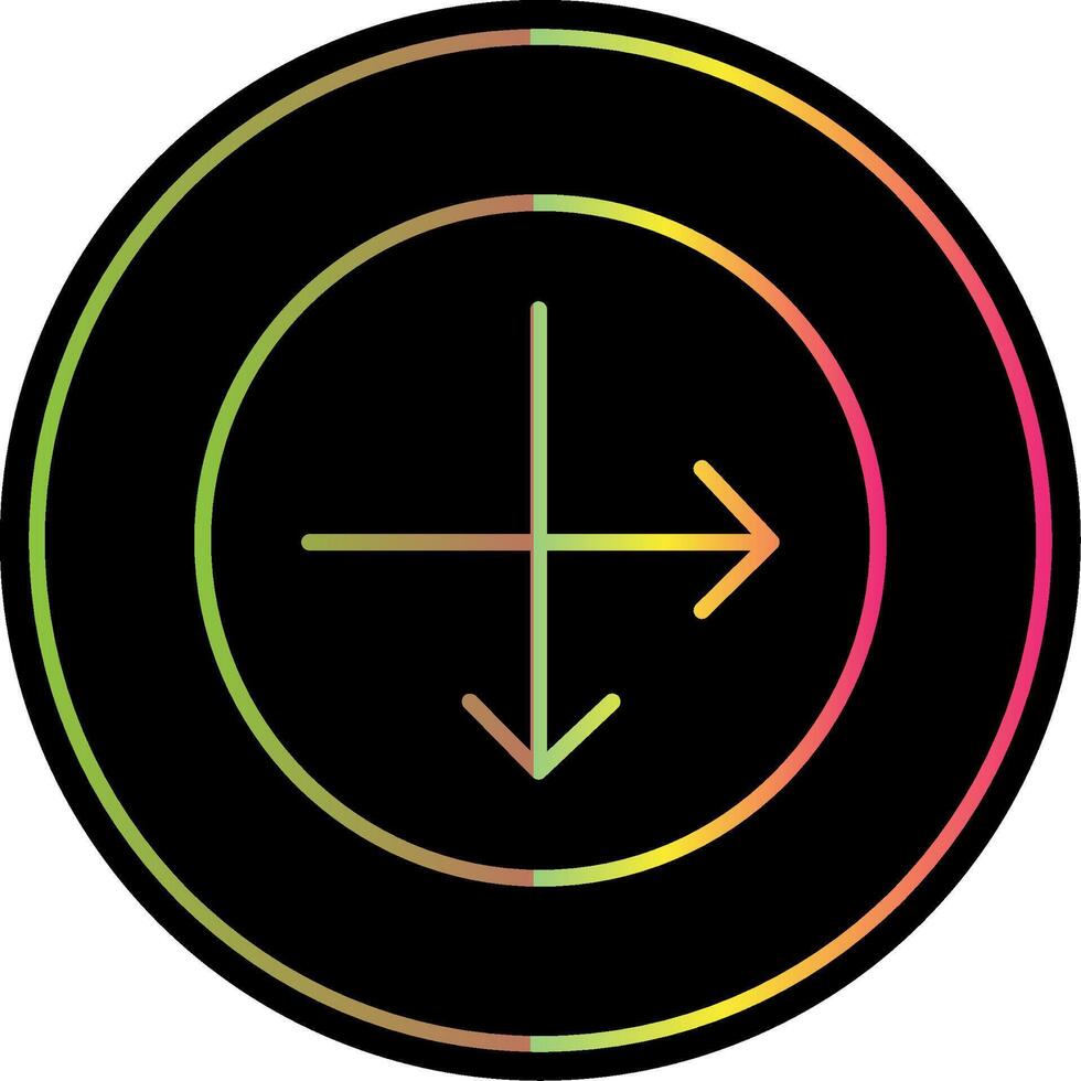 Intersect Line Gradient Due Color Icon Design vector