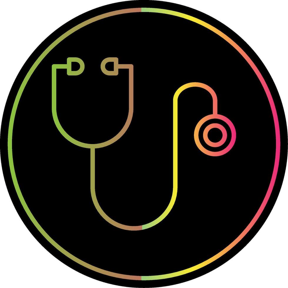 Stethoscope Line Gradient Due Color Icon Design vector