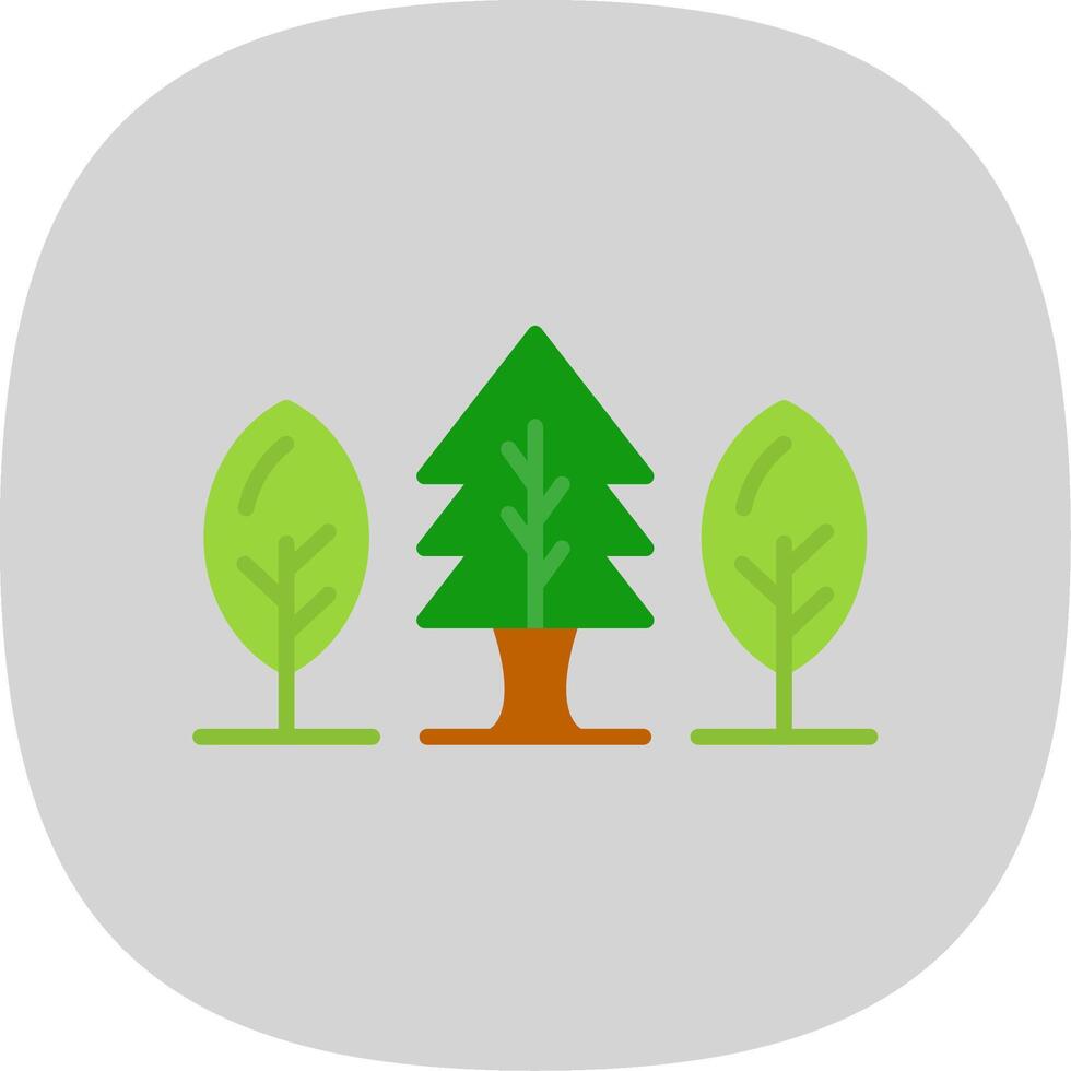 Forest Flat Curve Icon Design vector