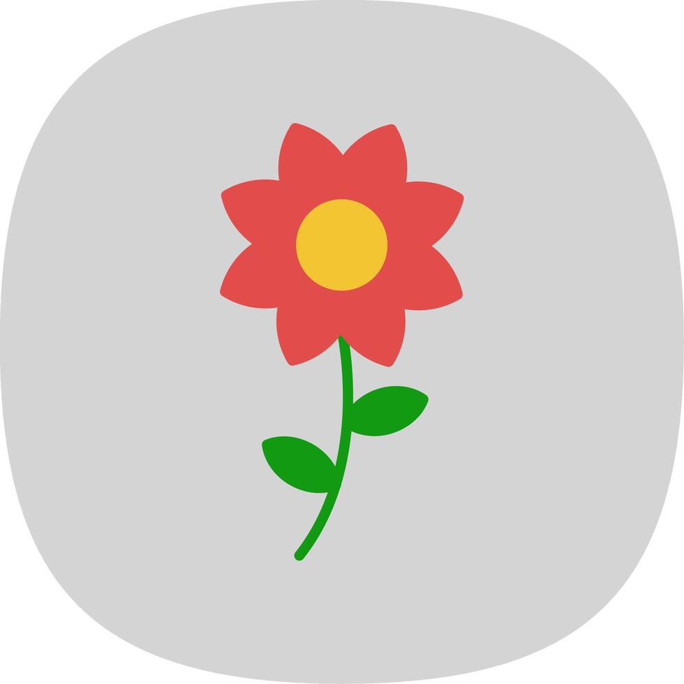 Flower Flat Curve Icon Design vector