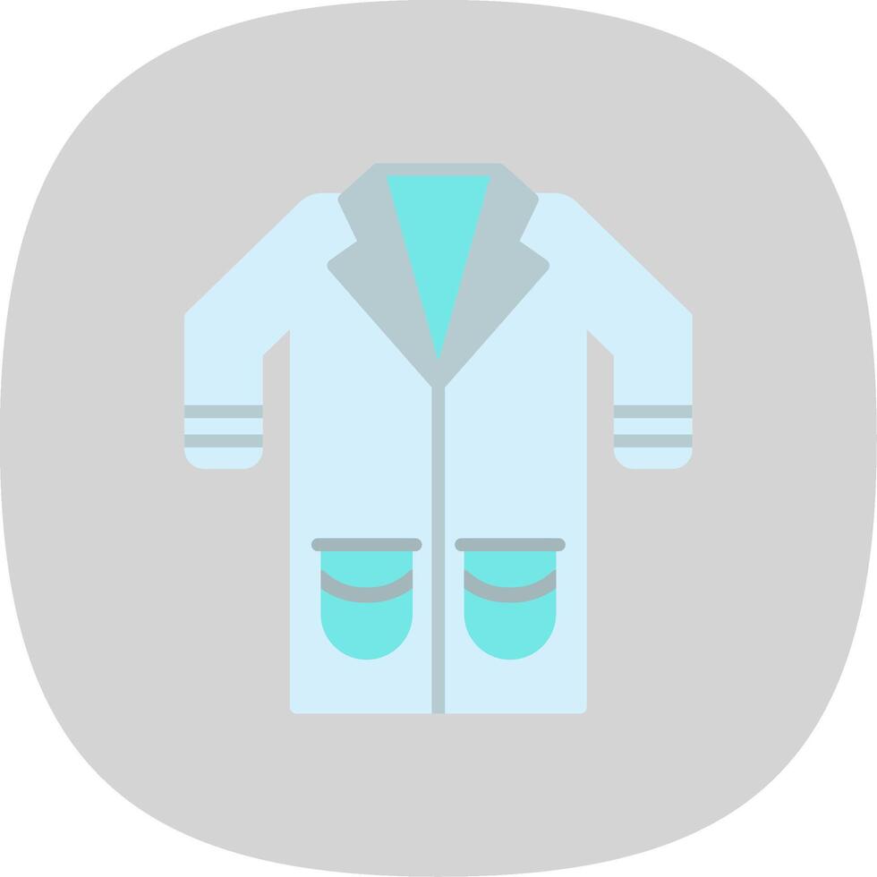 Lab Coat Flat Curve Icon Design vector