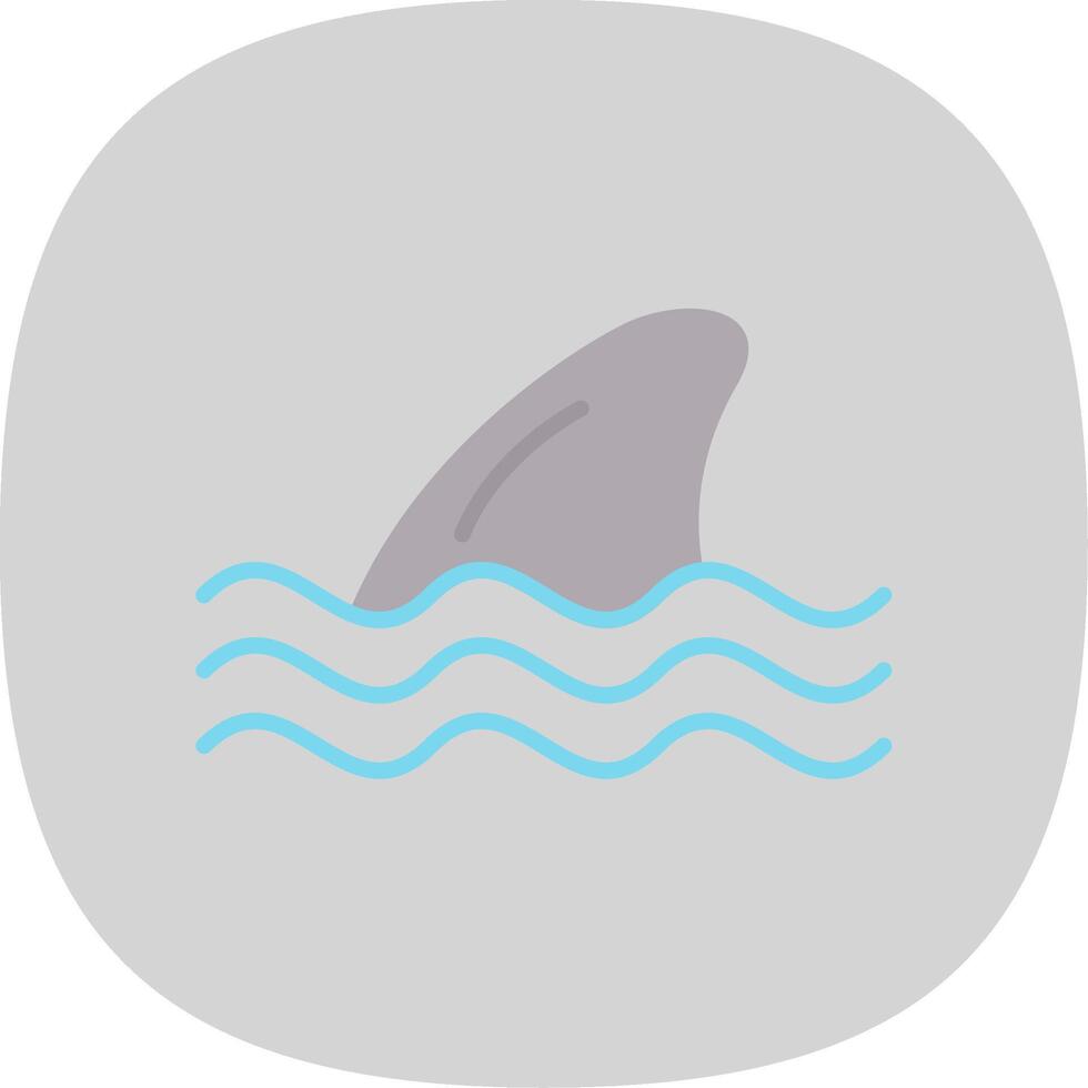 Fin Flat Curve Icon Design vector