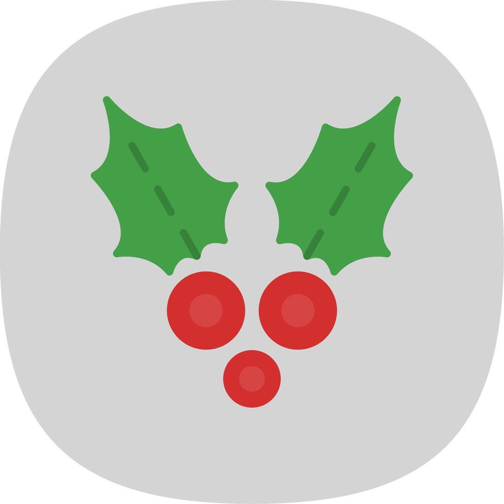 Holly Flat Curve Icon Design vector