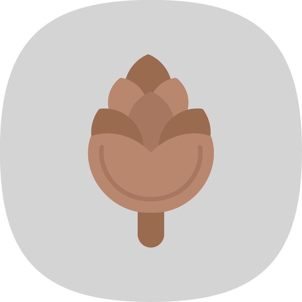 Pine Cone Flat Curve Icon Design vector