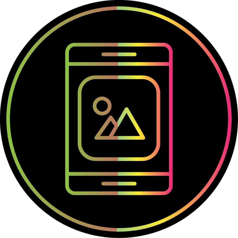 Mobile App Line Gradient Due Color Icon Design vector
