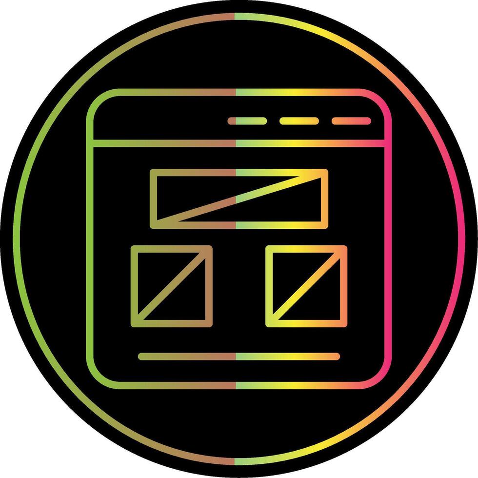 Wireframe Line Gradient Due Color Icon Design vector