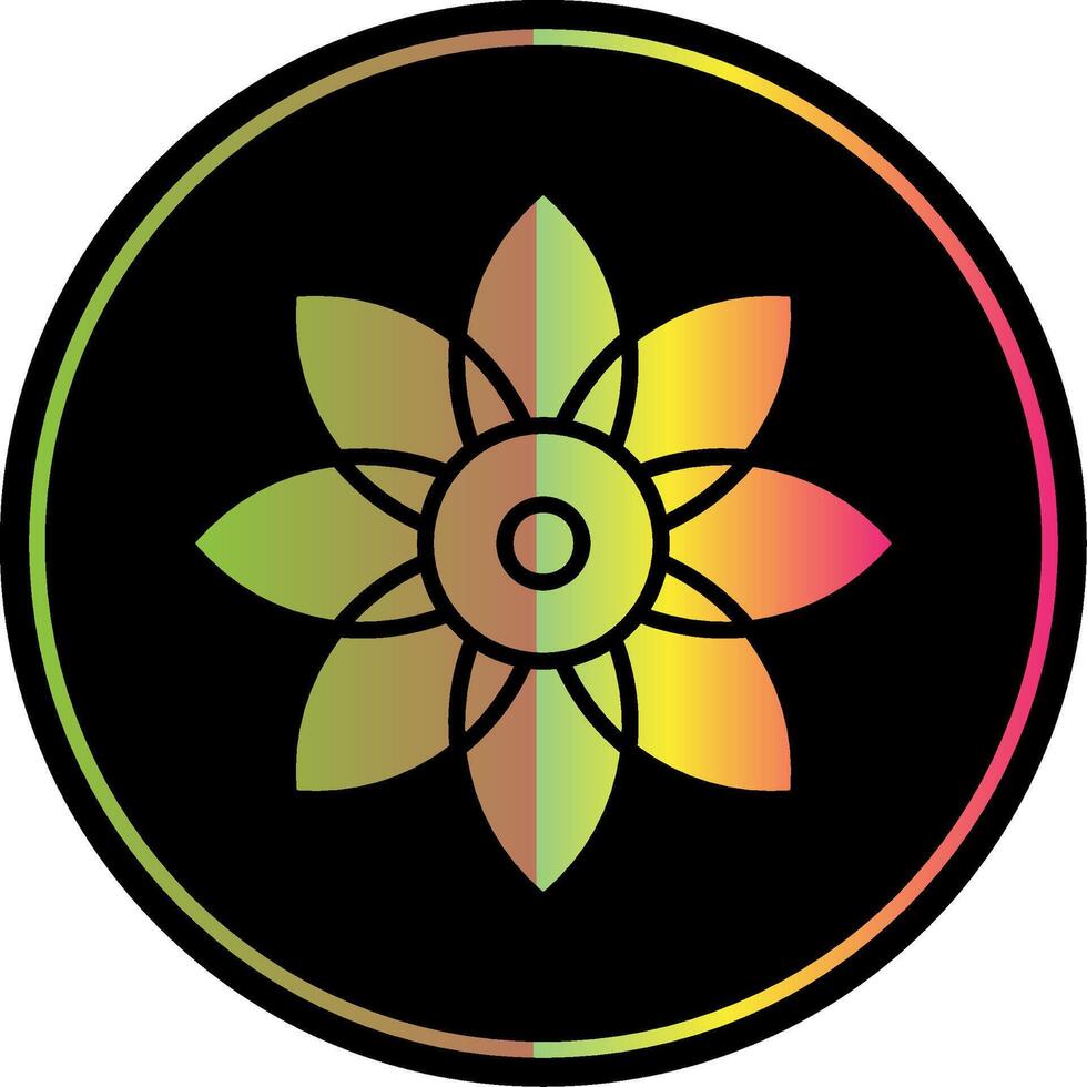 Flower Glyph Due Color Icon Design vector