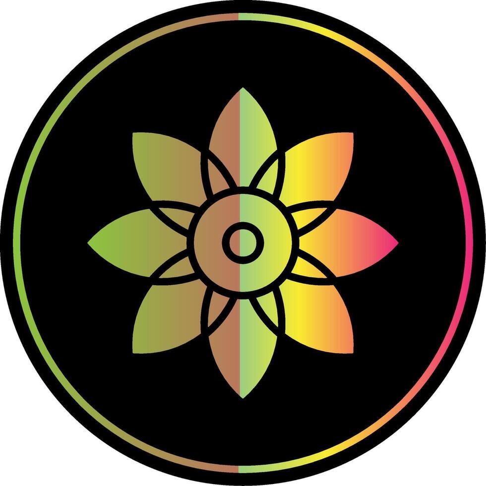 Flower Glyph Due Color Icon Design vector