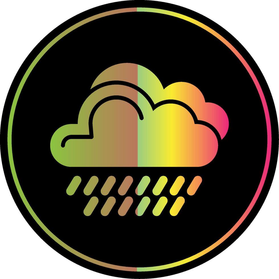 Rain Glyph Due Color Icon Design vector