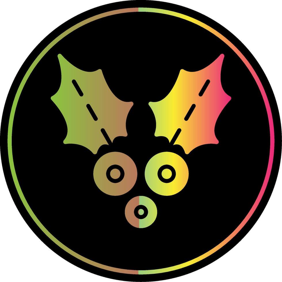 Holly Glyph Due Color Icon Design vector