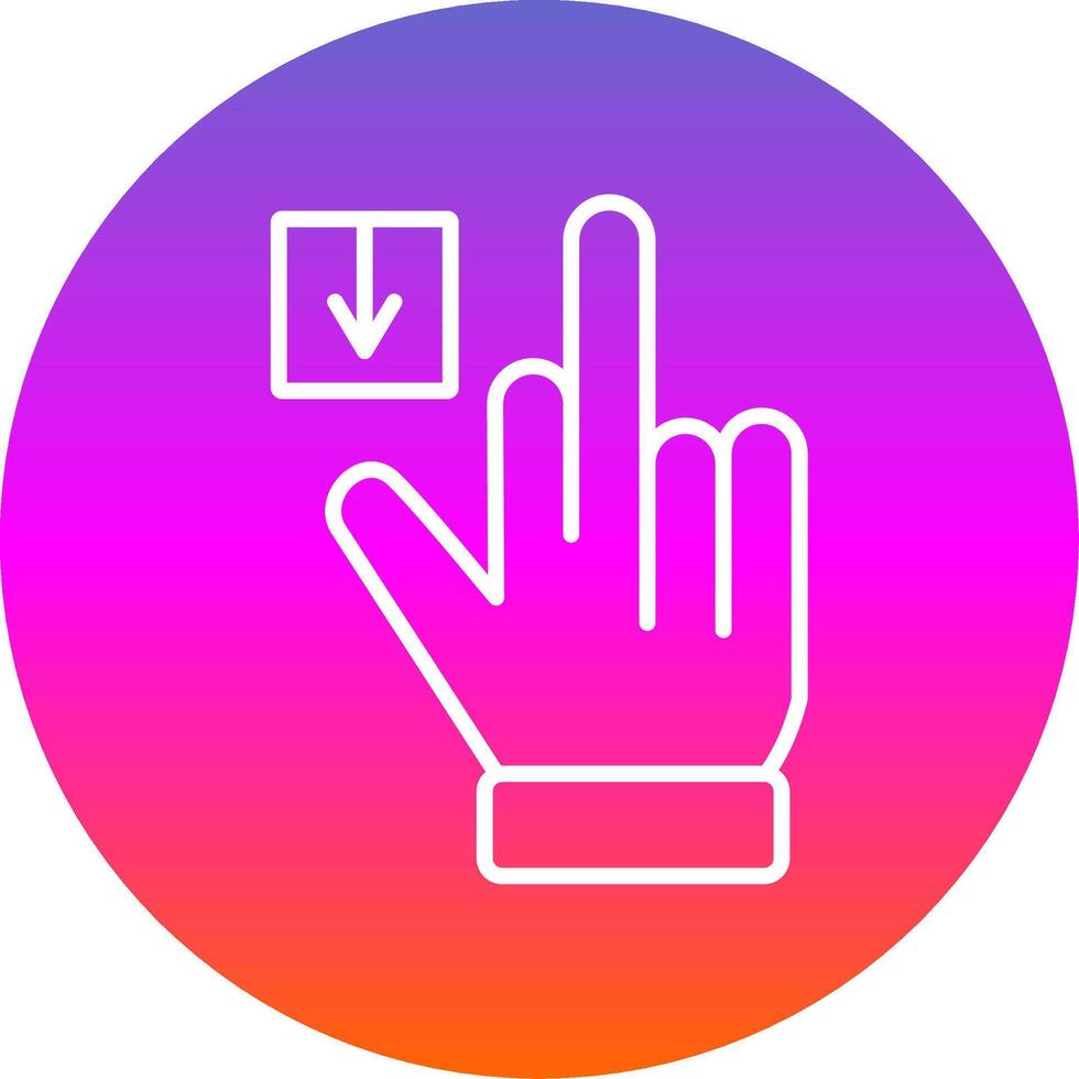 Tap Down Line Gradient Circle Icon vector