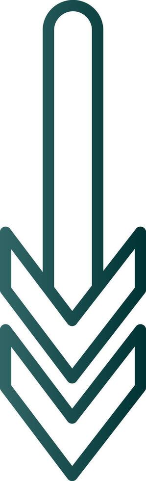 Down Line Gradient Icon vector